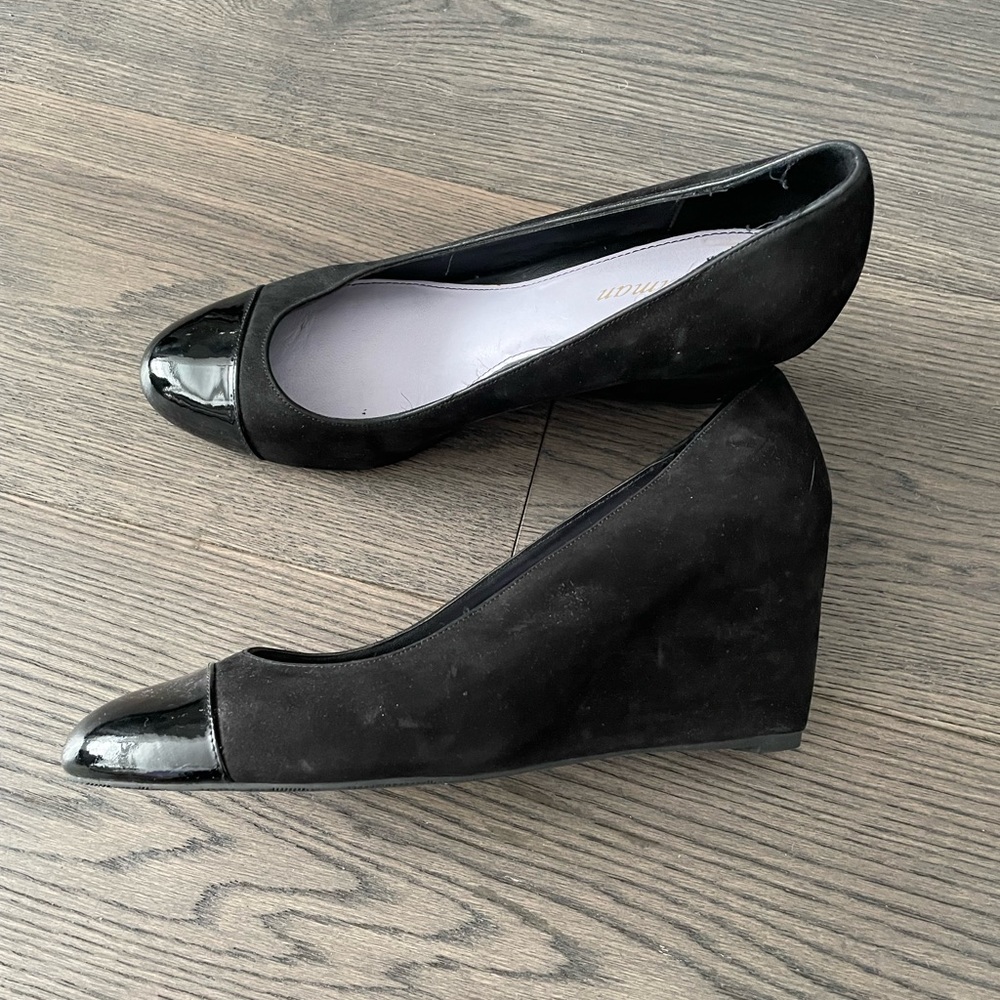 Delman Women’s Black Suede Wedges - size 9.5